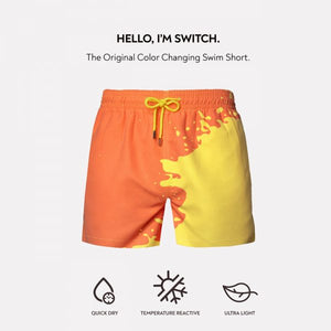 SWITCH COLOR CHANGING SWIM TRUNKS | YELLOW-ORANGE